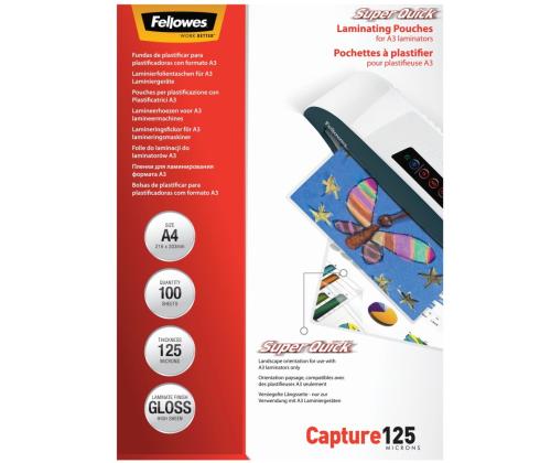 Laminointitasku A4 125mic 100kpl/pkt Fellowes
