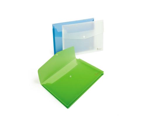 Muovikirjekuori painonapilla A4 FORPUS 150 arkille vihreä