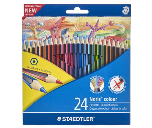 Puuvärikynä 24 väriä Staedtler Noris kolmikulmainen