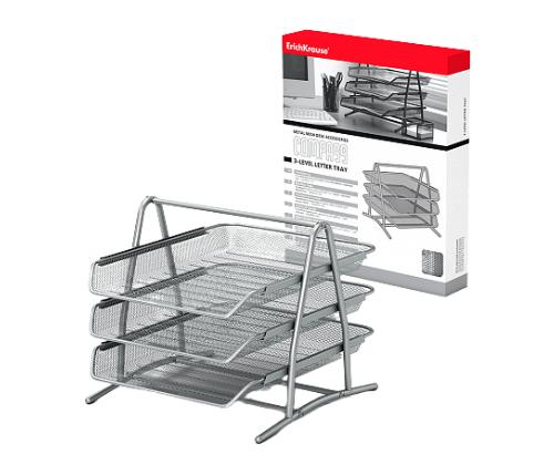 Lomakelaatikko 3-osainen metallinen hopea Erich Krause