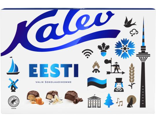 Valikoima suklaakarkkeja KALEV Viro 186g