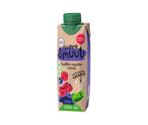 AURA Super smoothie mustikka-vadelma-minttu kauralla 0,3 l