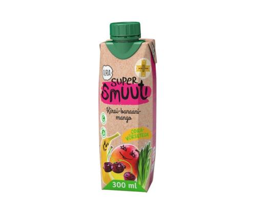 AURA Super smoothie kirsikka-banaani-mango ohranversoilla 0,3 l