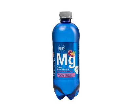 Juomavesi AURA Magnesium 0,5L hiilihapotettu granadillan makuinen