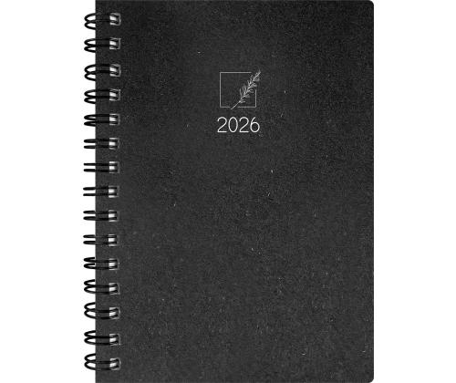 Kehyskalenteri Nature A5 päivä kierresidonta musta eco 40703