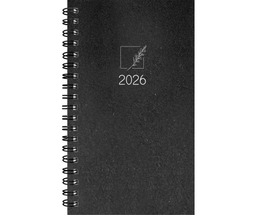 Kehyskalenteri Nature B6 Viikko spiraalisidottu musta eco 40708