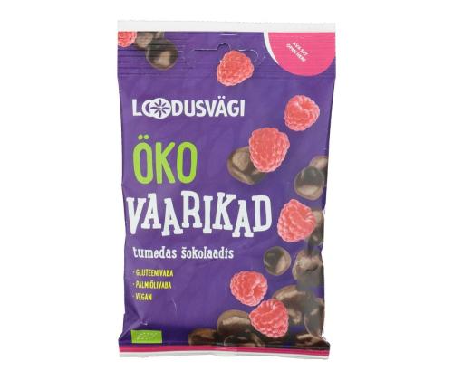 Vadelmia NATURAL FORCE -tummasuklaassa 50g
