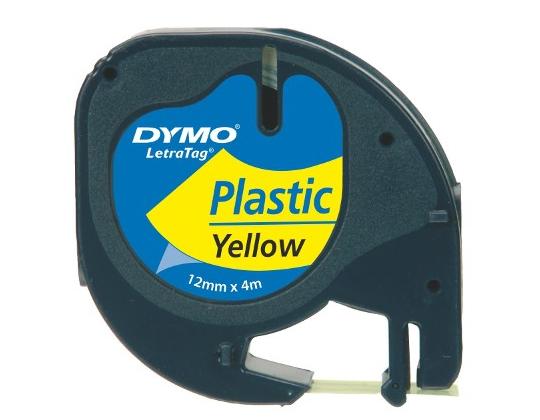 Teippi/merkintäteippi DYMO LetraTag 91202 12mm x 4m keltainen muovi