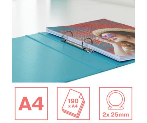 Rengaskansio A4 ESSELTE Väri´Ice 2R/25mm selkä 42mm sininen
