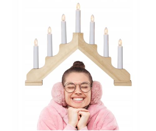 Adventtikynttilänjalka STAR TRADING luonnonpuuta 1 kpl