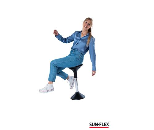 Aktiivituoli SUN-FLEX Active 62-71cm, istuimen halkaisija 310mm, jalan halkaisija 290mm, paino 5.6kg/ musta kangas, musta jalka