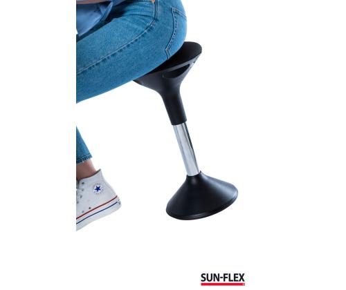 Aktiivituoli SUN-FLEX Active 62-71cm, istuimen halkaisija 310mm, jalan halkaisija 290mm, paino 5.6kg/ musta kangas, musta jalka