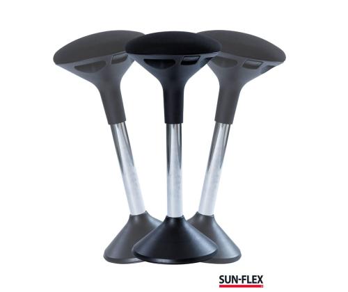 Aktiivituoli SUN-FLEX Active 62-71cm, istuimen halkaisija 310mm, jalan halkaisija 290mm, paino 5.6kg/ musta kangas, musta jalka