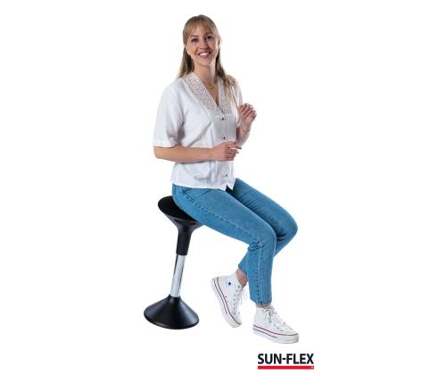 Aktiivituoli SUN-FLEX Active 62-71cm, istuimen halkaisija 310mm, jalan halkaisija 290mm, paino 5.6kg/ musta kangas, musta jalka