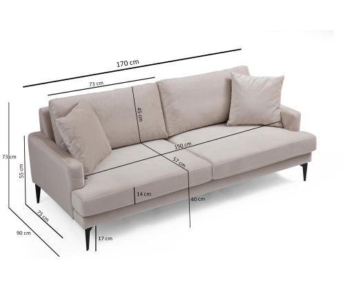 Sohva Papira 2 istuttava - Beige