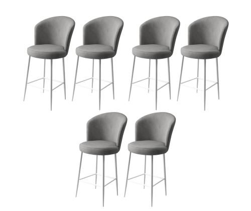 Kalustesarja baarijakkarat Fora - Harmaa, Valkoinen