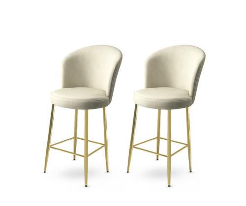 Kalustesarja baarijakkarat Fora - Cream, Gold