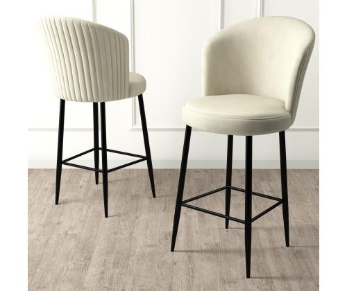 Kalustesarja baarijakkarat Fora - Cream, Black