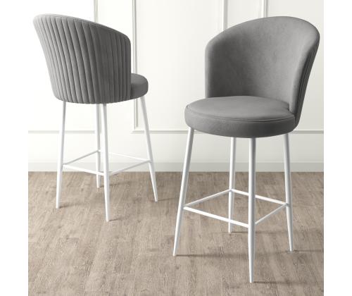 Kalustesarja baarijakkarat Fora - Harmaa, Valkoinen