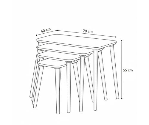 Huonekalujen pöytäsarja Luci - Tammi