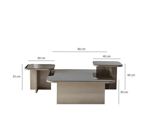 Sohvapöytä Jazz - Beige, Pronssi