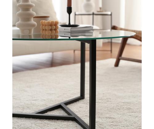 Sohvapöytä Trio sehpa / şeffaf temperli cam S402