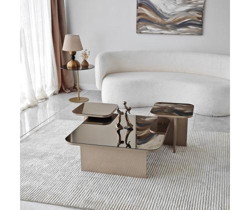 Sohvapöytä Jazz - Beige, Pronssi