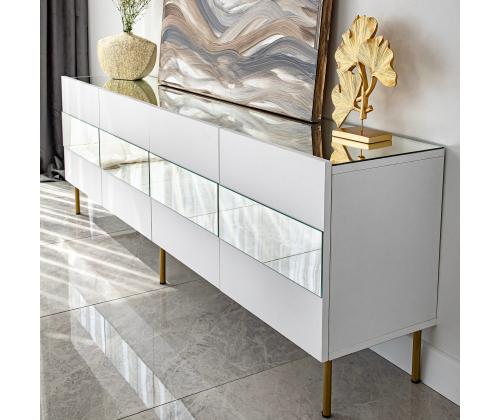 TV laud Leon - Valkoinen, Kulta