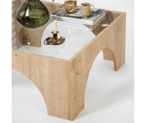 Sohvapöytä Seine - Sapphire Oak, läpinäkyvä