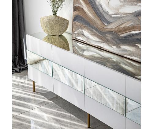 TV laud Leon - Valkoinen, Kulta