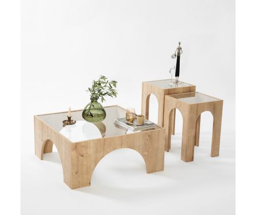 Sohvapöytä Seine - Sapphire Oak, läpinäkyvä