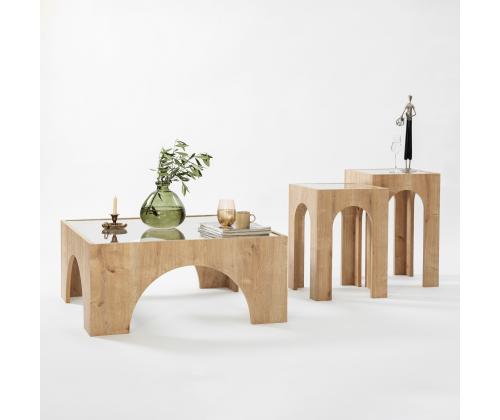 Sohvapöytä Seine - Sapphire Oak, läpinäkyvä