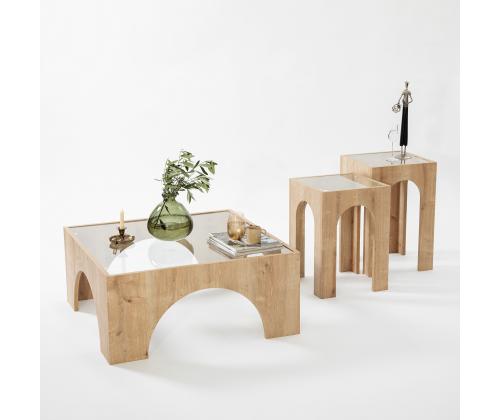 Sohvapöytä Seine - Sapphire Oak, läpinäkyvä