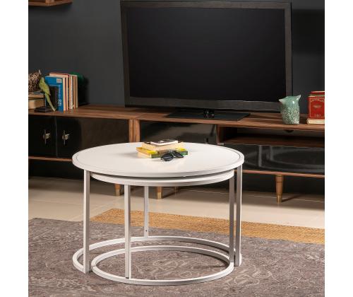 Huonekalusarja Sohvapöytä Tambur - Valkoinen