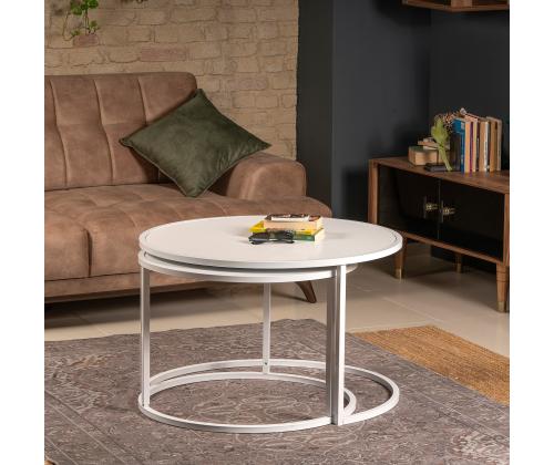 Huonekalusarja Sohvapöytä Tambur - Valkoinen