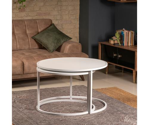 Huonekalusarja Sohvapöytä Tambur - Valkoinen