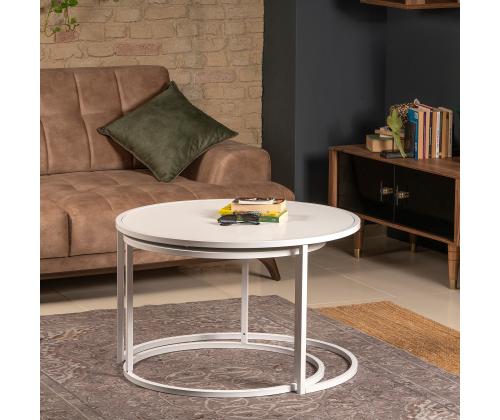 Huonekalusarja Sohvapöytä Tambur - Valkoinen