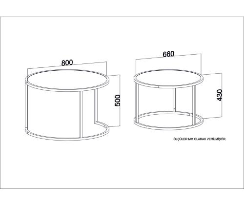 Huonekalusarja Sohvapöytä Tambur - Valkoinen