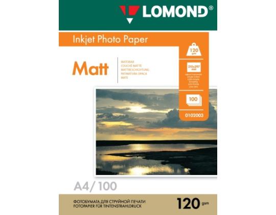 Lomond Photo Inkjet Paper Matte 120 g/m2 A4, 100 arkkia