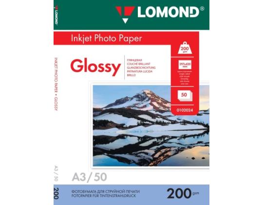 Lomond Photo Inkjet Paper Glossy 200 g/m2 A3, 50 arkkia