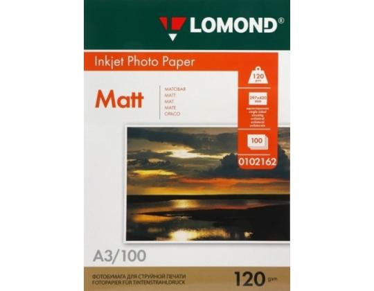 Lomond Photo Inkjet Paper Matte 120 g/m2 A3, 100 arkkia