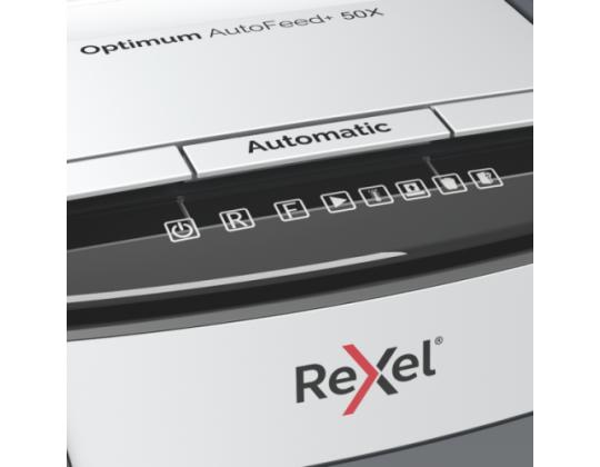 Silppuri Rexel Optimum AutoFeed+ 50XP Cross Cut P4, 20l (korvaa Rexel Auto+ 60X)