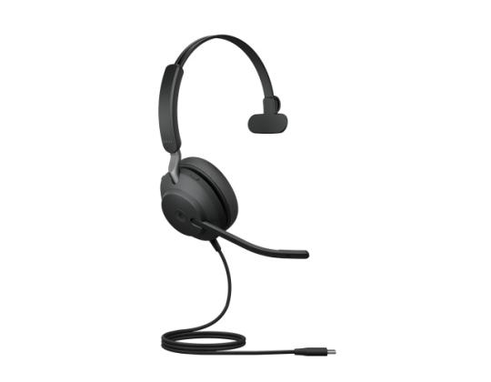 Jabra Evolve2 40 MS Teams Mono Wired Headset, USB-C, musta