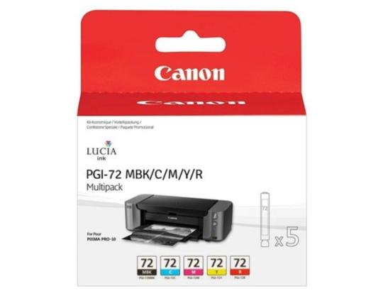 Canon PGI-72 (6402B009) mustepatruuna monipakkaus, syaani, magenta, mattamusta, punainen, keltainen