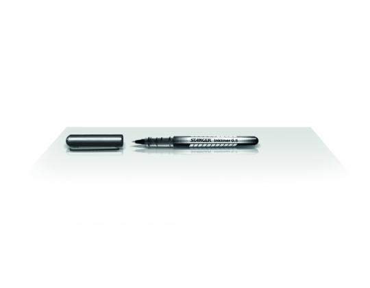 STANGER Rollerball Solid Inkliner 0,5 mm, musta, laatikko 10 kpl. 7420001