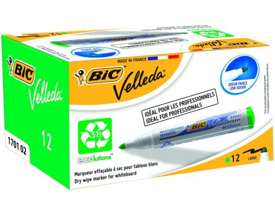 BIC-taulumerkki VELL 1701, 1-5 mm, vihreä, Laatikko 12 kpl. 701023