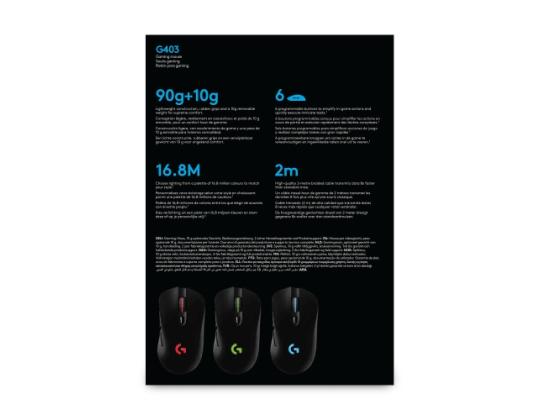 Logitech G403 HERO langallinen pelihiiri, USB Type-A, 25600 DPI, musta