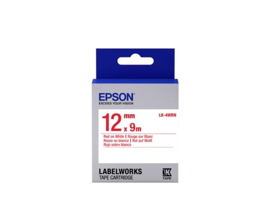 Epson LK-4WRN (C53S654011) tarrakasetti vakio, punainen valkoisella 12mm (9m)