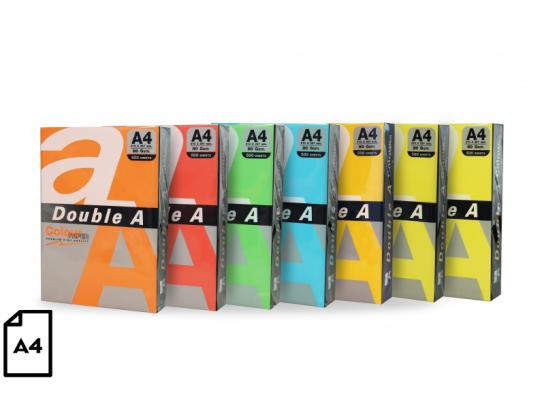 Värviline paber DOUBLE A, 80g, A4, 500 lehte, Rainbow 5, 5 väriä