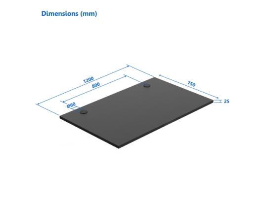 Laminoitu lastulevy Pöytälevy Up Up, musta 1200x750x25mm